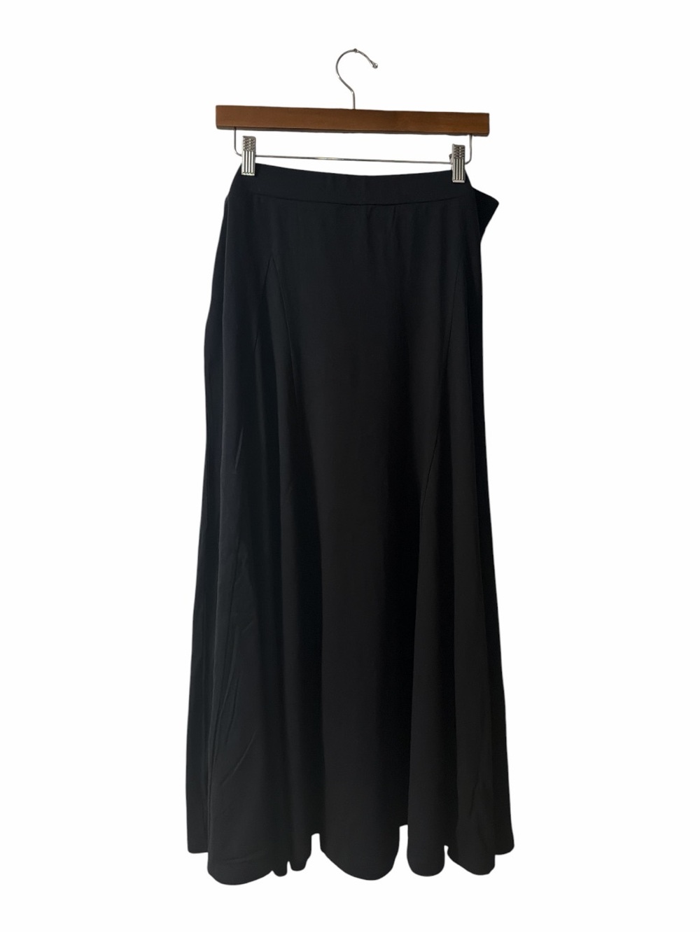 Quiet Luxury Old Money Lauren Ralph Lauren Black Flared Midi Skirt XL NWT